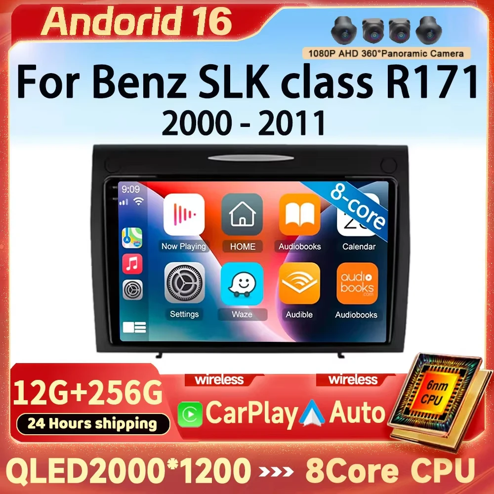 Android 16 Car Radio For Mercedes Benz SLK class R171 SLK200 SLK280 SLK300 2000-2011 GPS Navigation Multimedia Player Stereo DSP