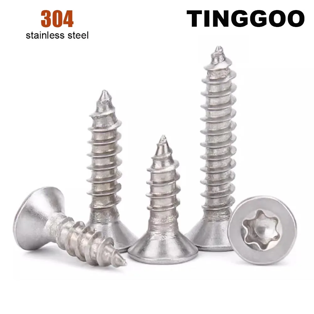 

GB2670.2 M2 M2.3 M2.6 M3 M3.5 M4 M5 M6 304 Stainless Steel Six Lobe Torx Flat Countersunk Head Security Self-tapping Wood Screw