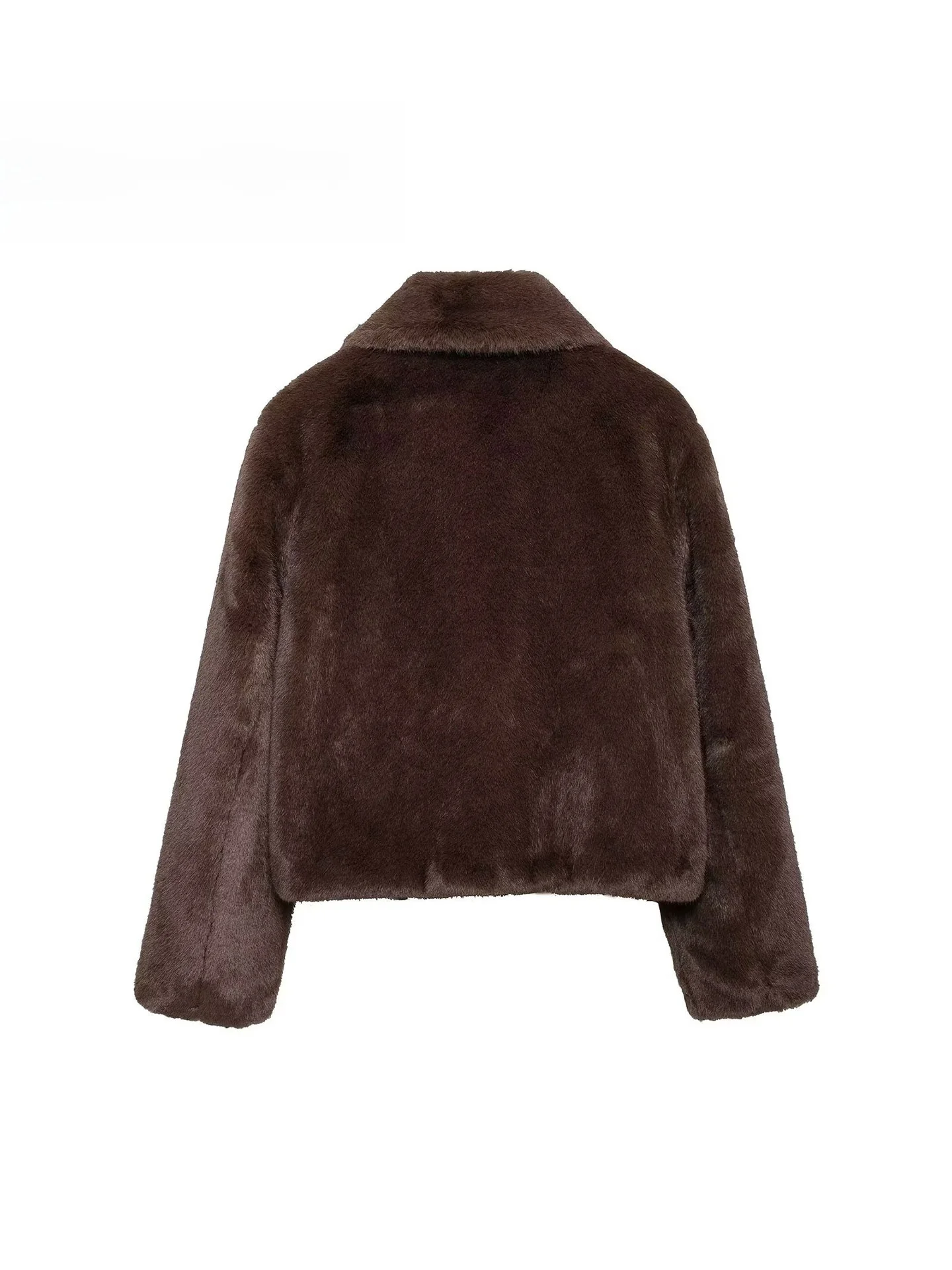 Sli ort American Sle effet fourrure artificielle Jaet femme polyvalent printemps 2026 Faion coupe décontractée longue manteau Sve