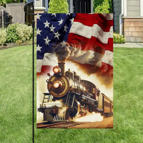 Train American Flag Garden Flag KKL AAL HHM WZZ yyi
