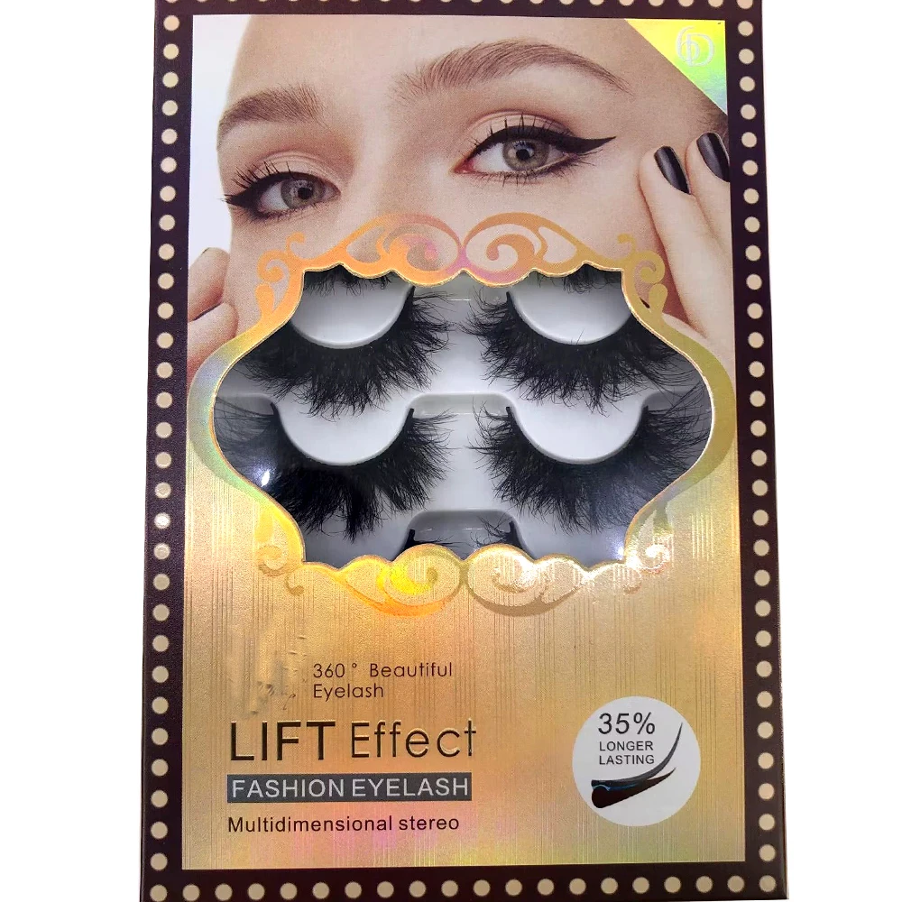 6 Pairs 23mm 3D Mink Lashes Bulk Russian Volume Fluffy Natural False Eyelashes Thick Dramatic Mink Eyelashes Wholesale maquiagem