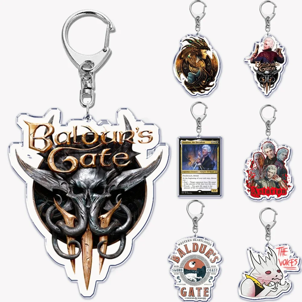 Popular Game Baldur's Gate Astarion Character Keychain for Women Man Accessories Bag Key Chain Ring Keychains Jewelry Fans Gift