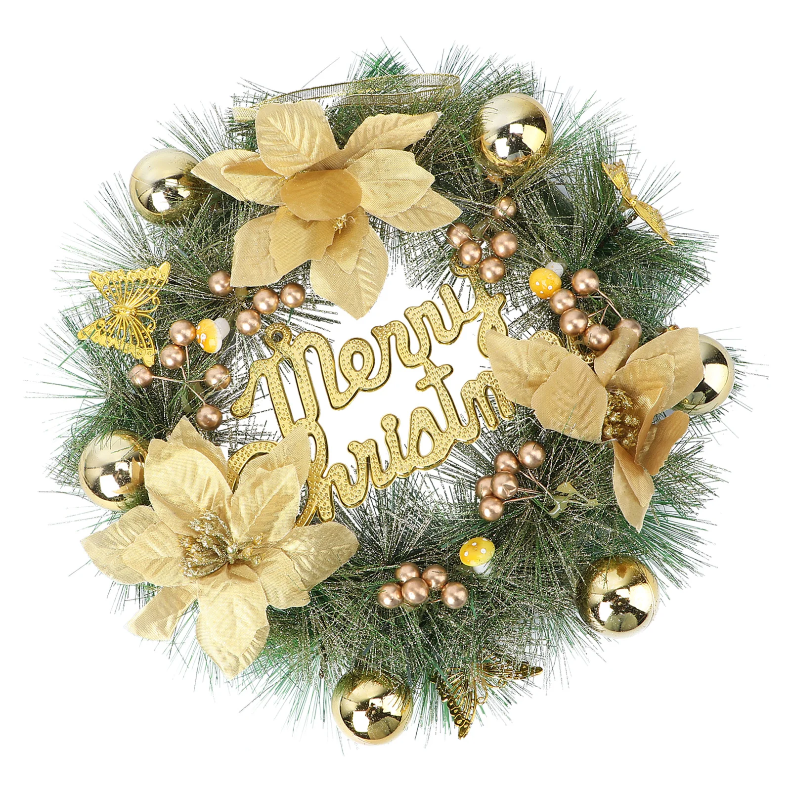 

Xmas Wreath Christmas Garland Door Wall Decor Premium PVC Vivid Lifelike Naturalistic Look Happy Atmosphere