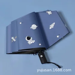 Full-automatic dual-purpose umbrella for sunny and rainy astronauts' sun protection and ultraviolet vinyl triple folding.