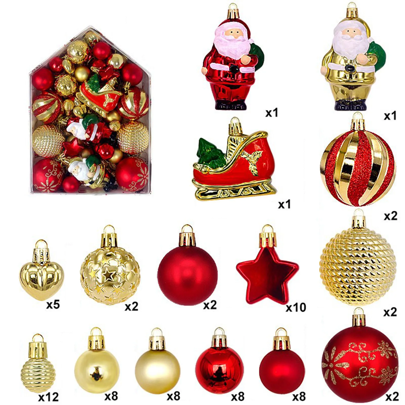 Decoraciones de bolas de Navidad, conjunto de cajas de colores alienígenas, colgante de bola redonda, decoración y arreglo de árboles de Navidad