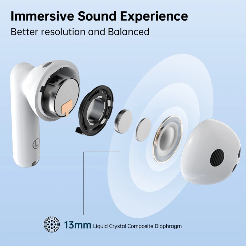 سماعات أذن بلوتوث لاسلكية، Edifier W220T TWS, سماعات أذن بلوتوث لاسلكية، Edifier W220T TWS، 4- ميكروفون، منع الضوضاء، بلوتوث 5,3 فولت