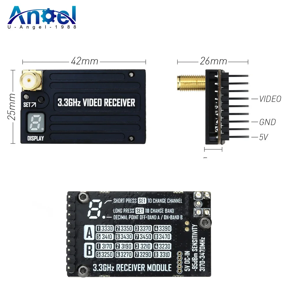 

New RUSHFPV OverShoot 3.3G 4W VTX Supports IRC Tramp Protocol 7-30V Video Transmitter 3.3GHz Glasses VRX Module for Drone Parts