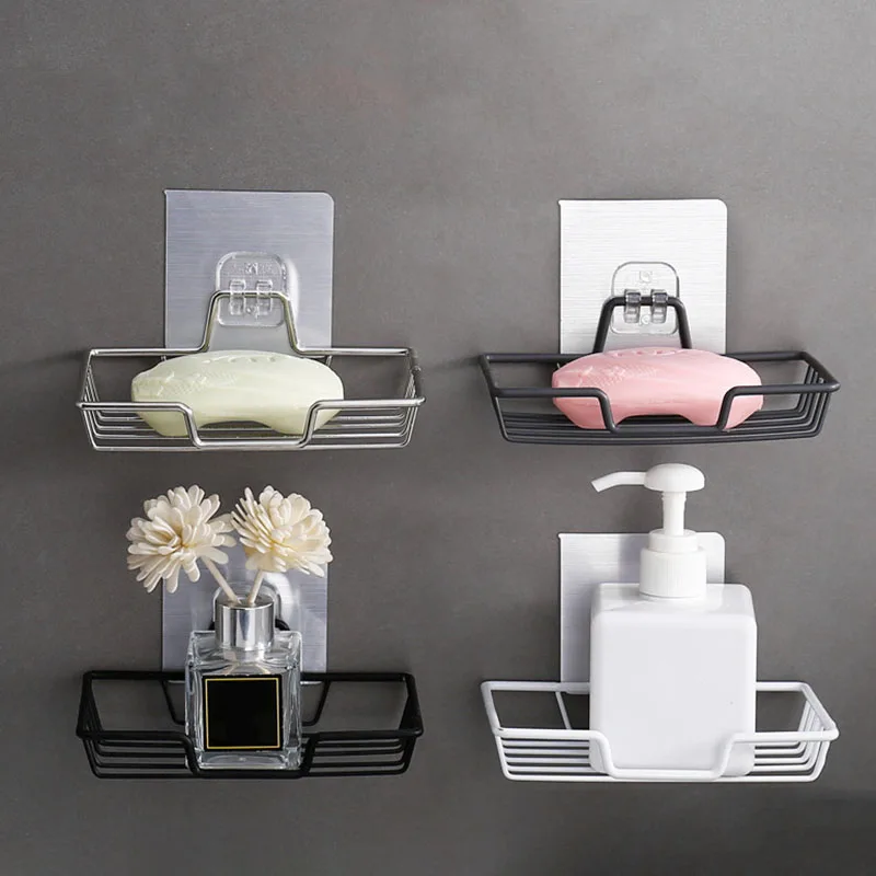 ​​Stainless Steel Soap Holder - Reinforced Adhesive Mount Rustproof Bathroom Organizer, Drainage Dish Rack for Kitchen Sink​​