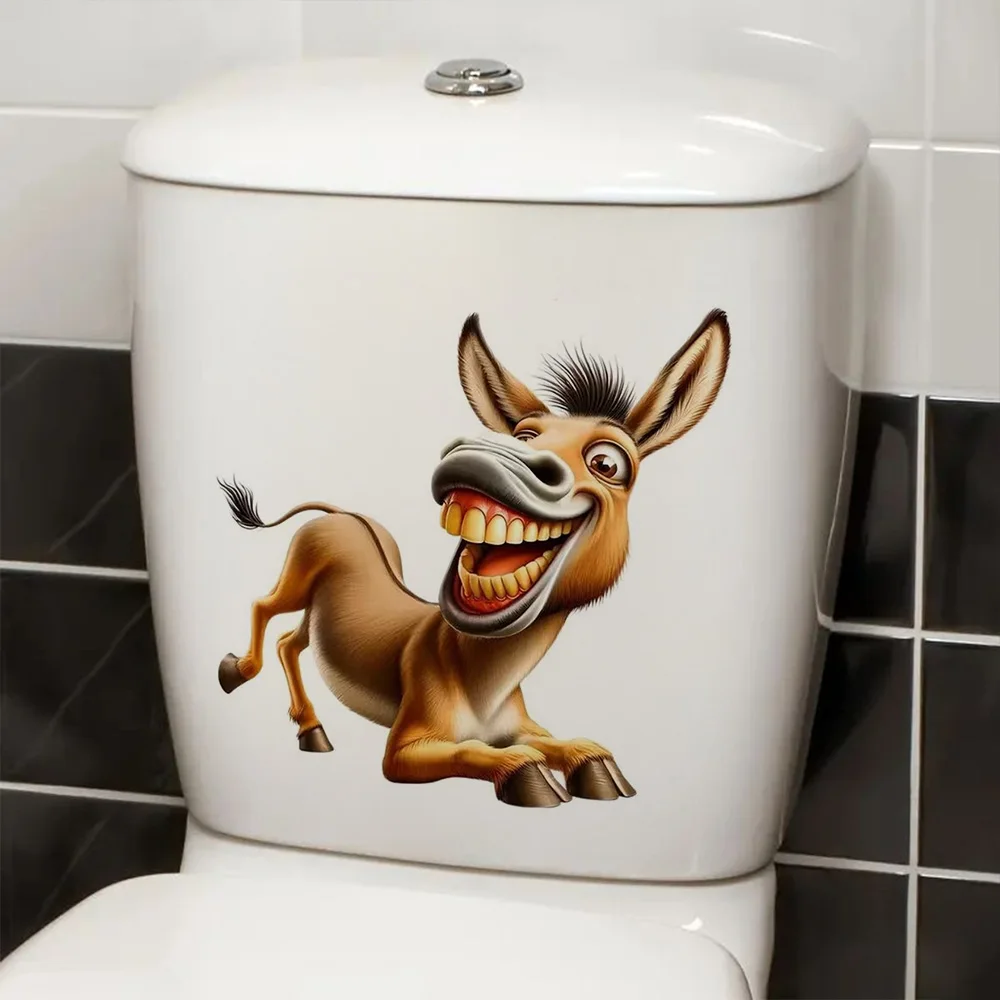 

FLAT stickers, A cheerful cartoon donkey vinyl sticker, Decoration for Living Room, Wall, Bedroom, and Home Decor Car Decals