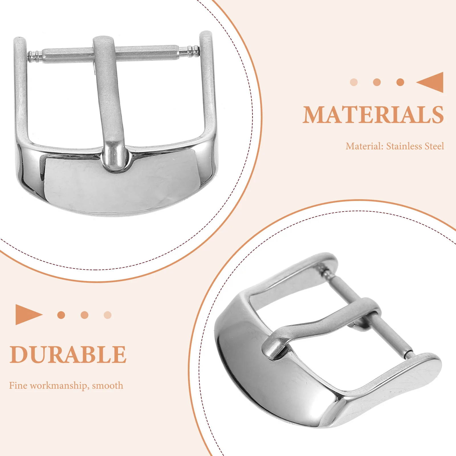 

2Pcs Watch Strap Buckle Solid Stainless Steel Durable Replacement Buckle for Watch Band Repair and Accessories