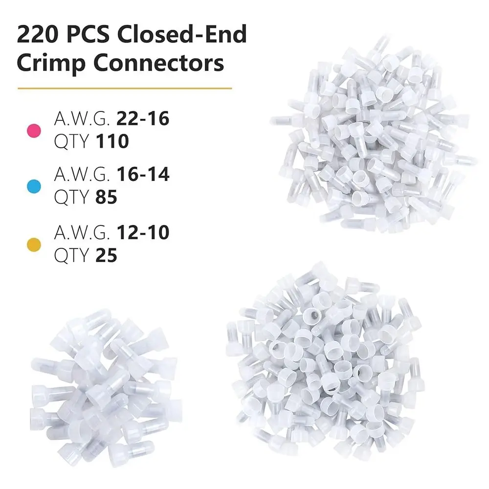 

Pressure Line Splice Nylon Closed End Crimp Caps Insulated Cable Terminals Connectors Cable End Closed Caps Wire