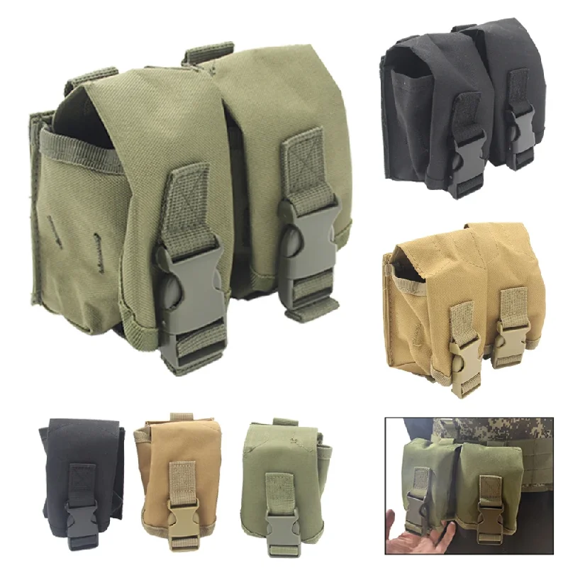 Tactical Outdoor Molle EDC Pouch Single Double Grenade Bag Quick Release Tool Storage Bag Belt Fanny Pack for Hunting Equipment