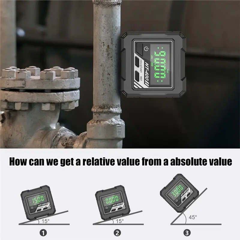 【GIFT】HT-400 Digital Protractor With Magnet 90 Degree Ruler Angle Measuring Gauge Level Indicator Tool