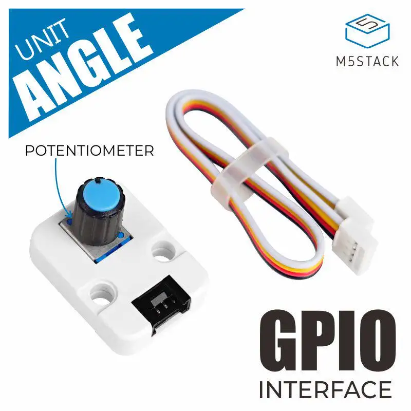 M5Stack Official Unit Angle Knob Switch Built-in 10K Potentiometer GPIO Interface for Electronics And DIY Projects