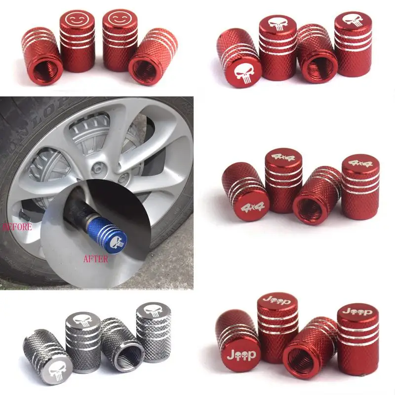 1PCS Wheel Caps Laser Car Logo Aluminum Alloy Valve Stem Tire Cap Universal Durable Accessories Tyre Parts Accessories