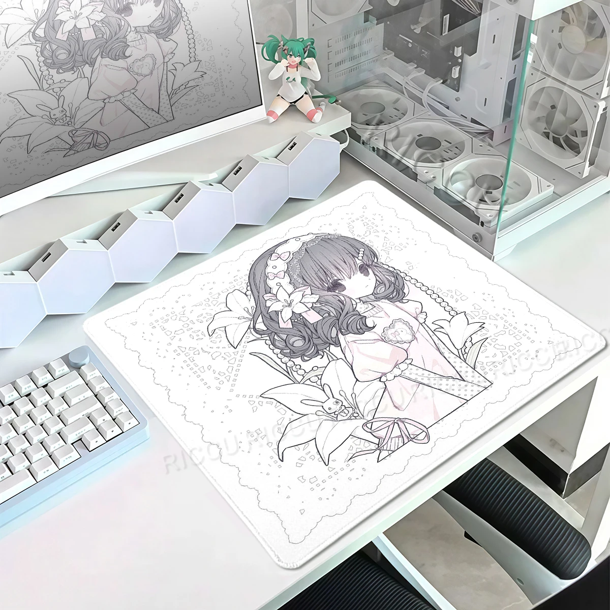 Cute Anime Girls E-sports Mouse Pad Office Keyboard Small Mat Gamer PC Desk Accessories Control Rubber Lock-Edge Playpad For FPS
