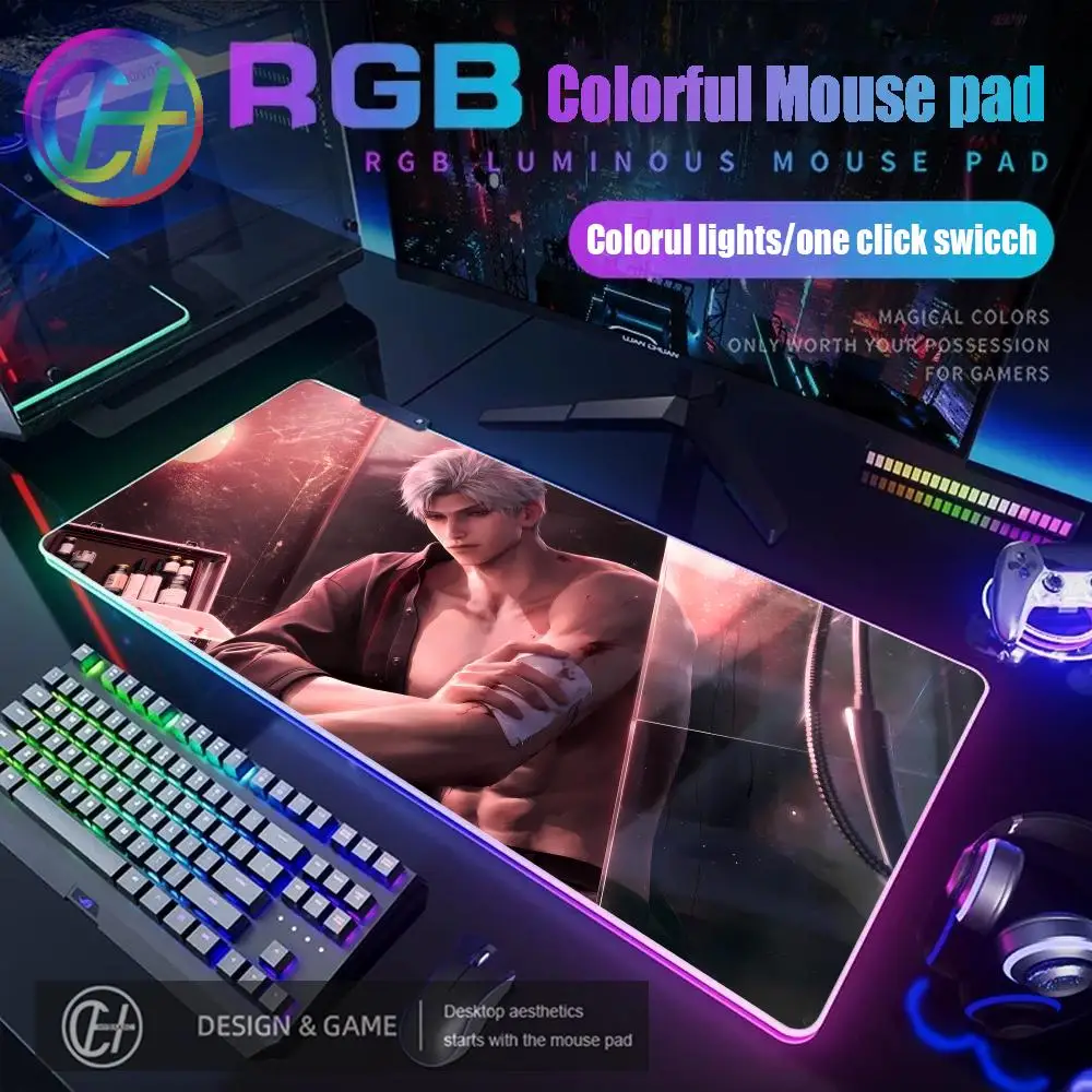 RGB Love and Deepspace Sylus Mouse Pad Non-slip Lockedge Thickened Desktop MousePad Large Comfort Gaming Office Student HYBXAXC