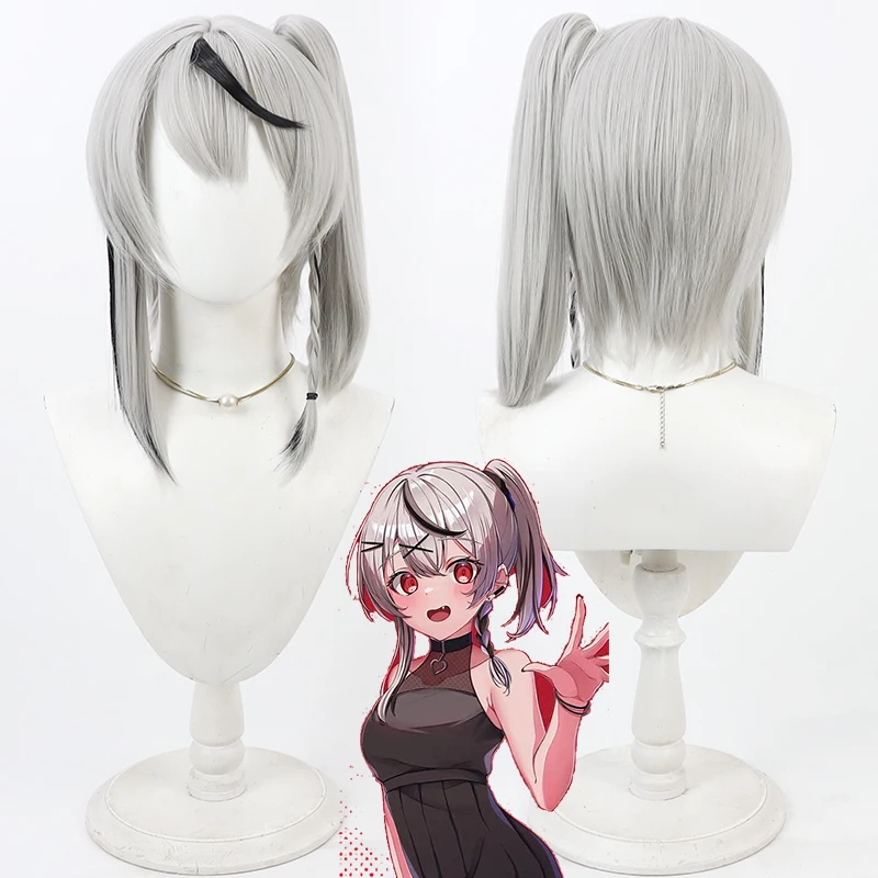 NIJISANJI Virtual YouTube Sakamata Chloe Cos Parrucca Cosplay Halloween Carnevale Party Prop Fibra resistente al calore per capelli sintetici