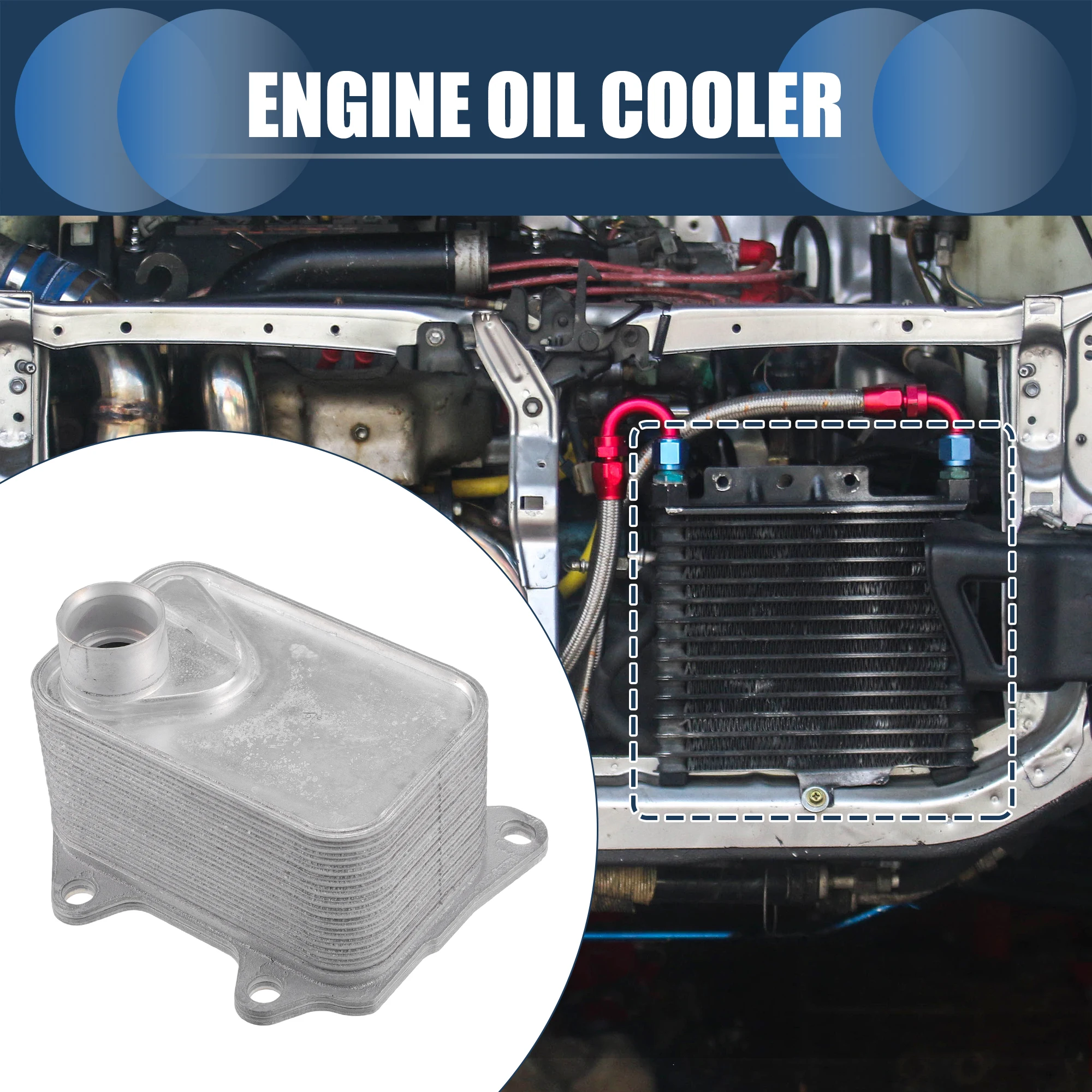 

UXCELL Car Engine Oil Cooler for Audi A3 Quattro 2008-2013 No.06L117021C Oil Cooler