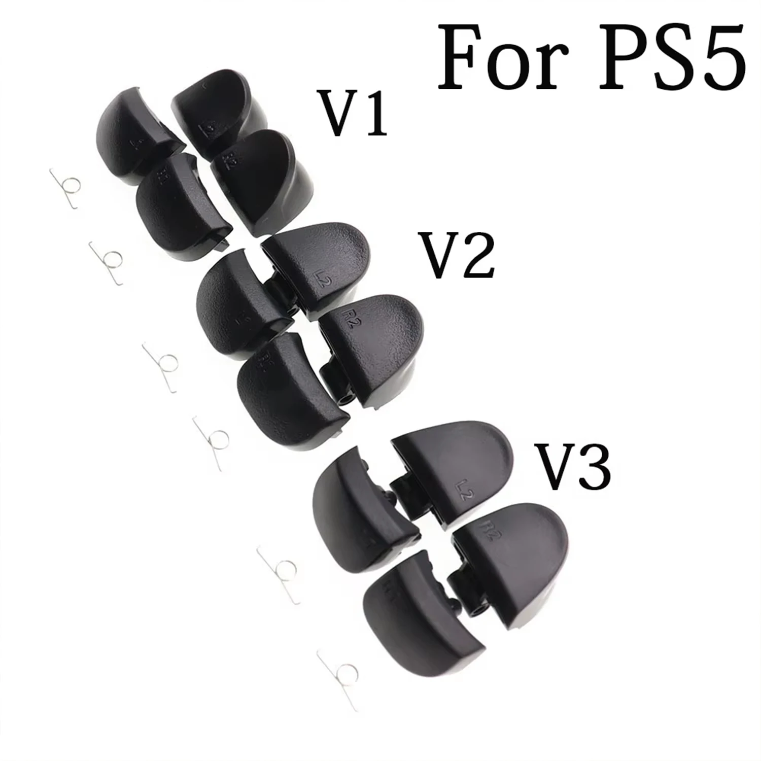 1set for L1 R1 L2 R2 trigger button with spring Replacement for PS5 V1 V2 V3 controller for PS5 complete LR button repair kit
