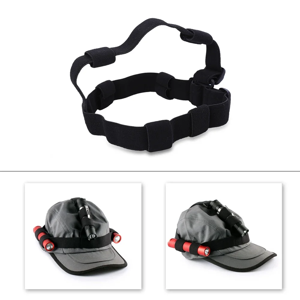 Black Flashlight Headband Headlamp Band For 18650 Flashlight Outdoor Tools