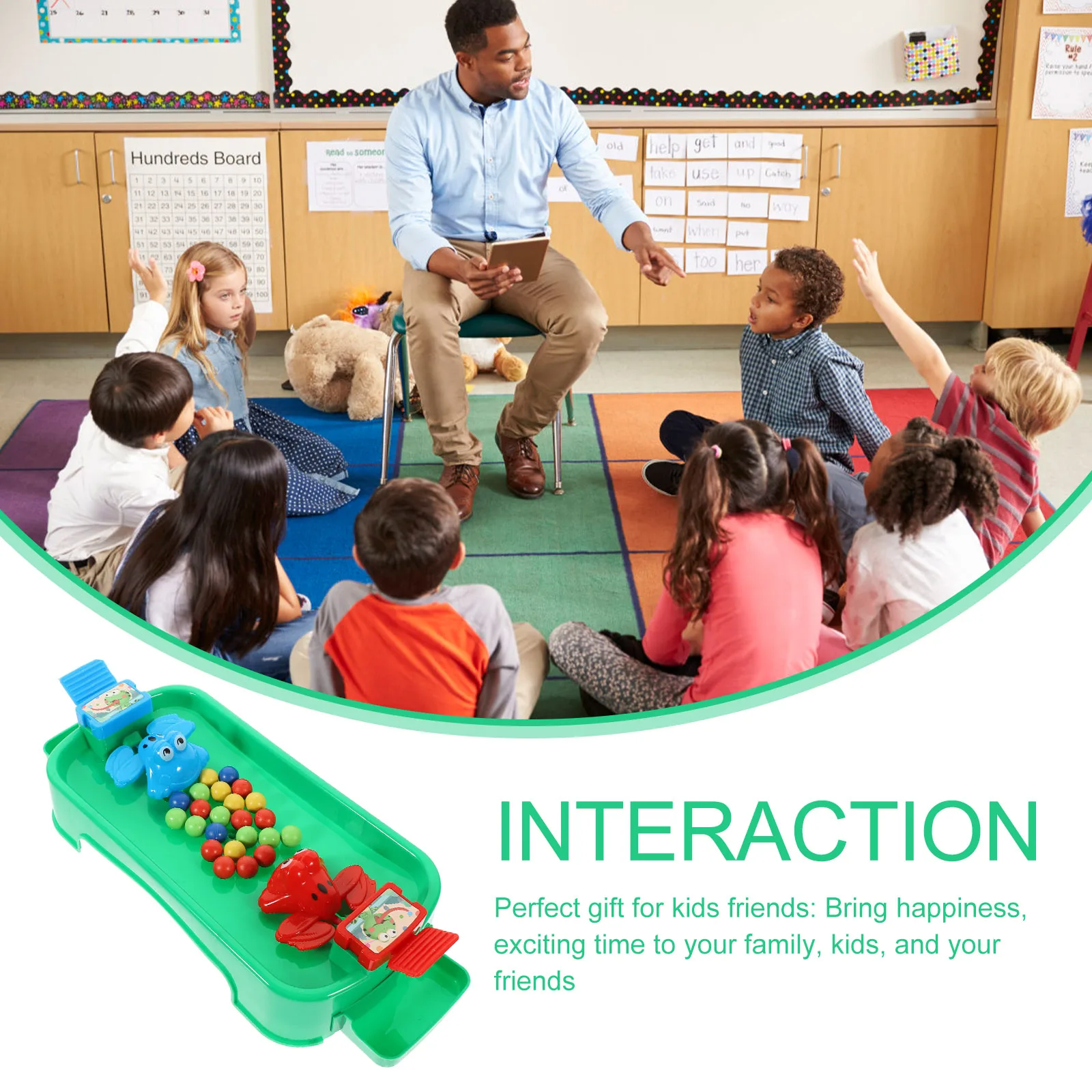 1 Juego de ranas come cuentas, tablero educativo de reconocimiento de Color para niños, padres, juego interactivo con cuentas coloridas, aprendizaje divertido
