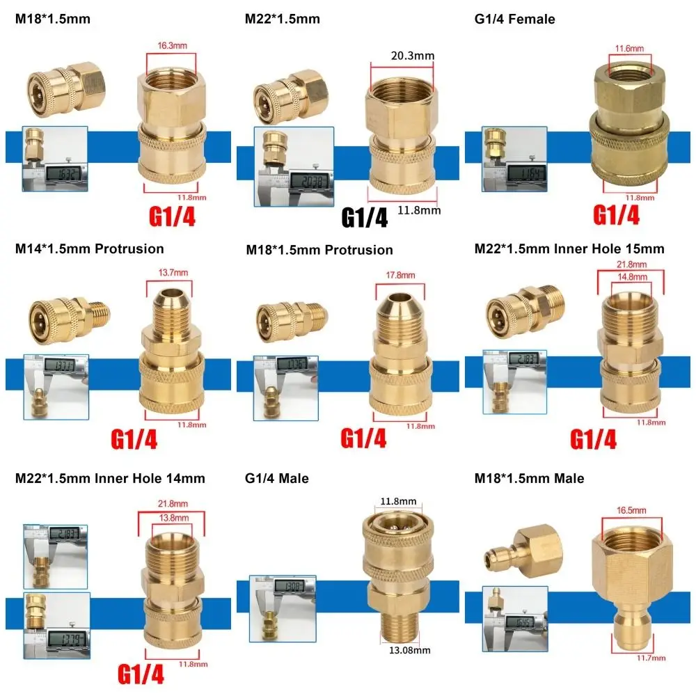 1Pcs Quick Release G1/4 Pressure Washer Adapter Set Adjustable 1/4 Inch Spray Sprinkler Quick Connector Couplers Swivel