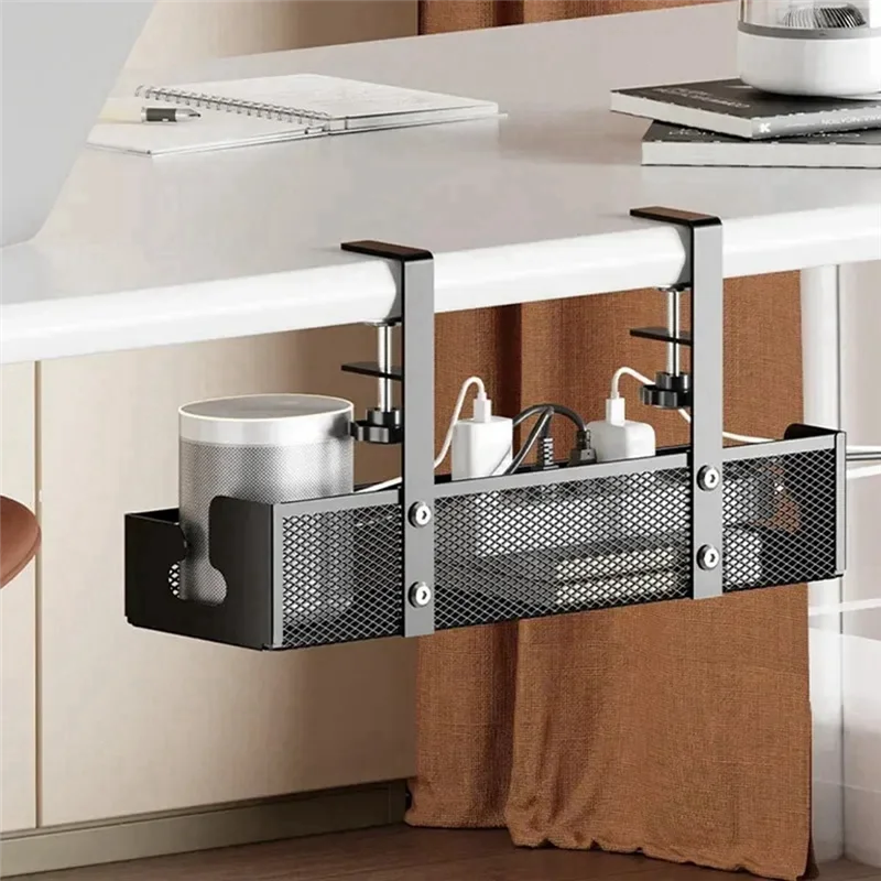 

Under Desk Cable Organizer-No Drill Mesh Cable Management Box, High Load-Bearing Wire Holder For Desk Cord Storage-ABAJ