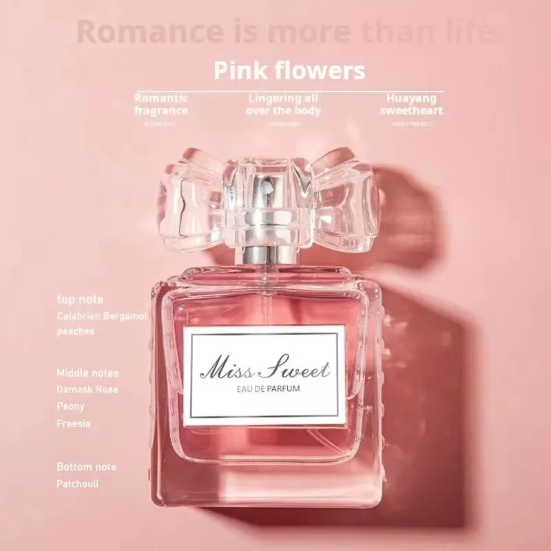 50 مل عطر Miss Sweetheart النسائي يدوم طويلاً، عطر منعش وأنيق، ملاحظات زهور خفيفة أصلية للمواعدة اليومية.