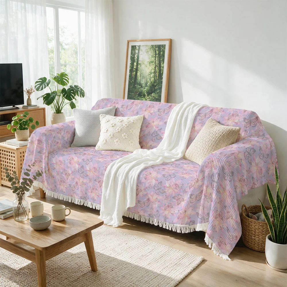 Oversized Decorative Sofa Throw Blanket Cozy Accent Cover for Living Room Sofa Couch Decor Winter Summer Seasonal Home Gift