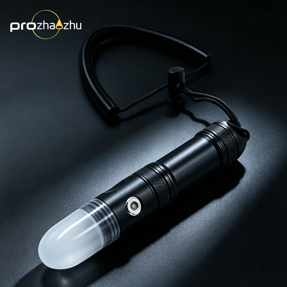 Prozhaozhu DL-XS06 4000LM Rechargeable 21700 Battery LED Dive Strobe Signal Light, IP68 100M Underwater Light For Wreck Diving