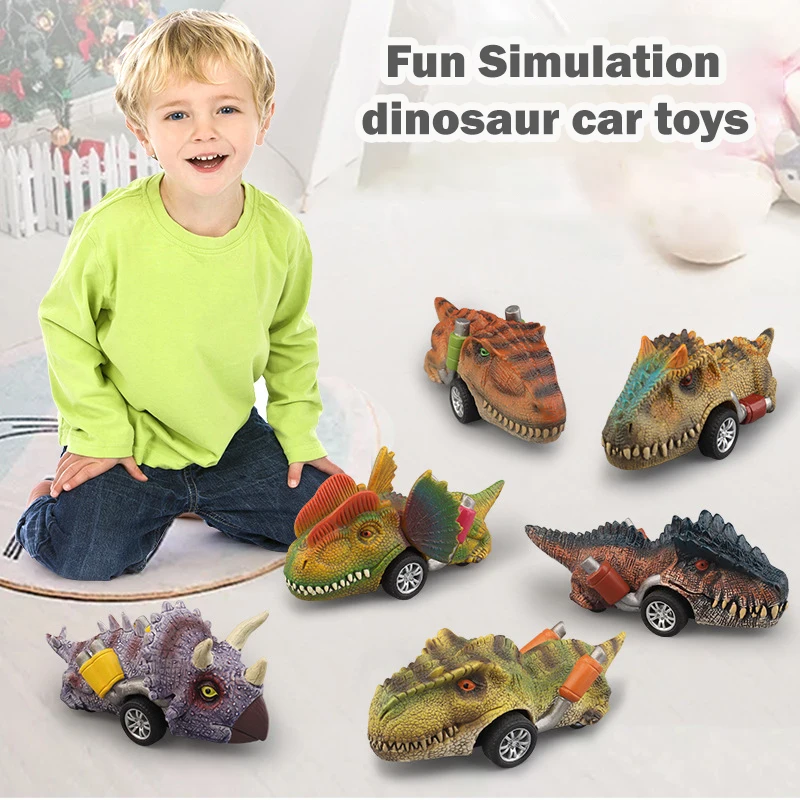 Hot Sale Simulation Dinosaur Pull Back Car Model Funny Animal Modelling Toy Car Children's Puzzle Toys Holiday Birthday Gifts