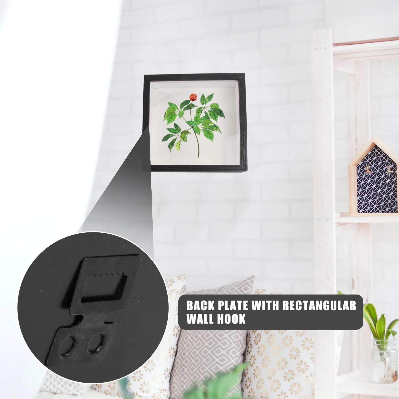 

1Pcs Quilling Photo Frame Black Glass Specimen Frame for Room Bar Store Coffee Shop Decoration Stylish Photo Holder