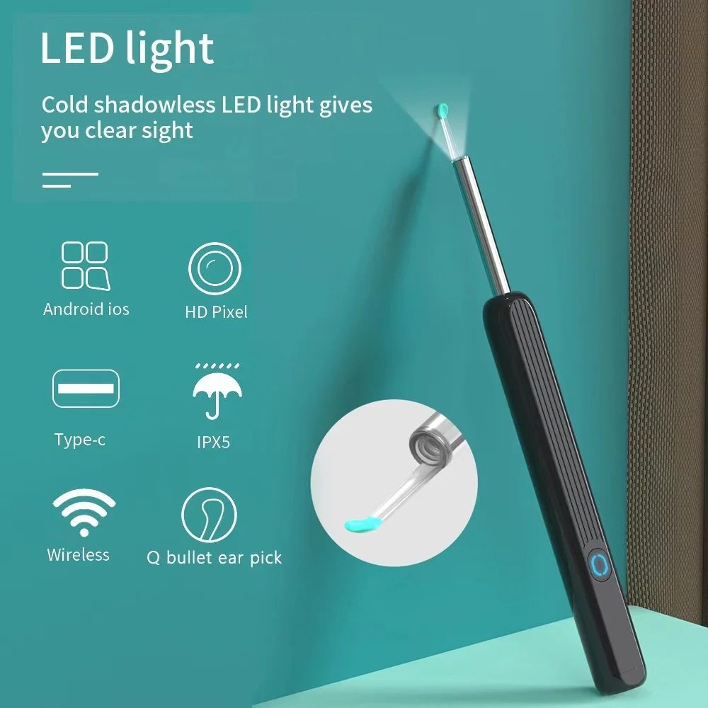 Wireless Smart Visual Ear Cleaner Otoscope  Wax Removal Tool With 1296P Camera Ear Endoscope Tools Health Care Kit