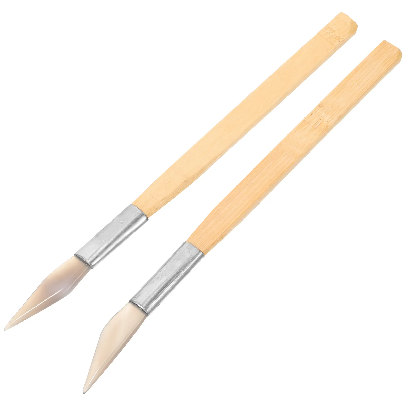 2Pcs Agate Handle Polishing Smoothing Tool for Agate Burnisher With Burnishing Tool Handle Jewelry Silver Gold Crafts