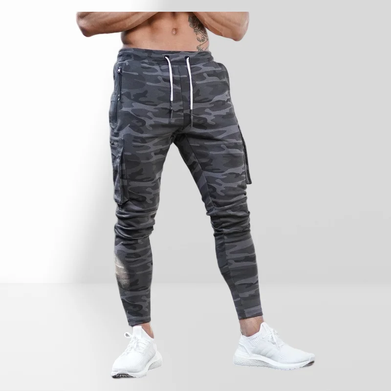 Sports Fitness Overalls Men's Camouflage Fitness Pants Running Training Slim Men's Pants