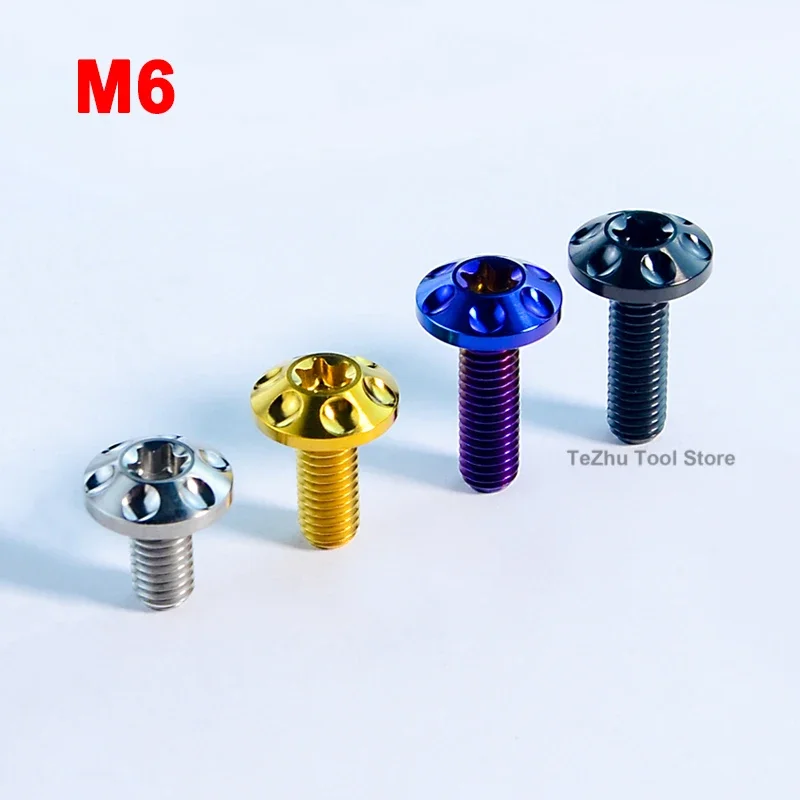 

1Pcs Titanium Ti Bolts M6 M8x 12 15 20mm Half Round Head Water Bottle Cage Holder Torx Screw Blue Silver Gold Black Green