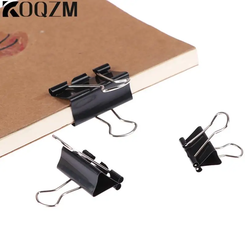 10 pcs Black Metal Binder Clips Notes Letter Paper Clip Binding Securing clip