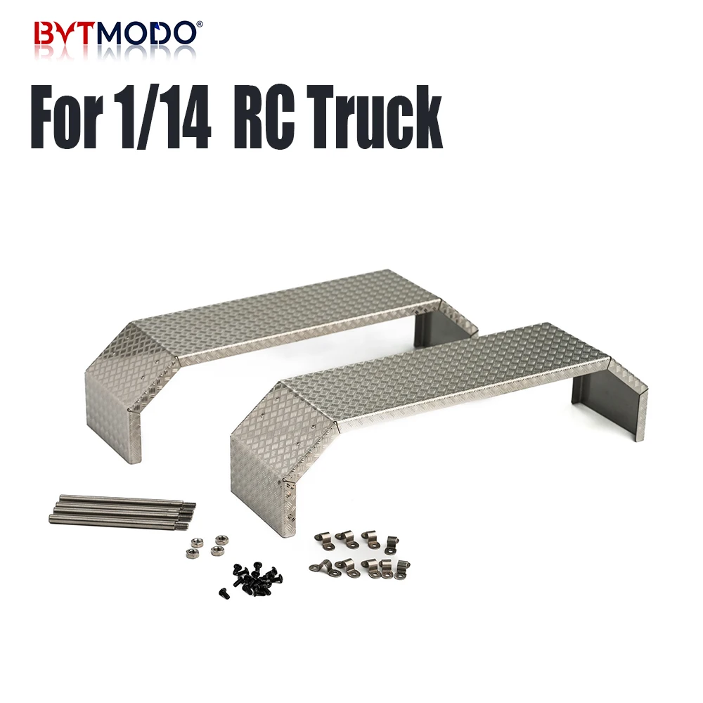 RC Truck Rear Fender Dual Axle Mud Flaps Stainless Steel Mudguard Wheel Cover for Tamiya 1/14 Rc Tractor Truck Tipper Dumper DIY