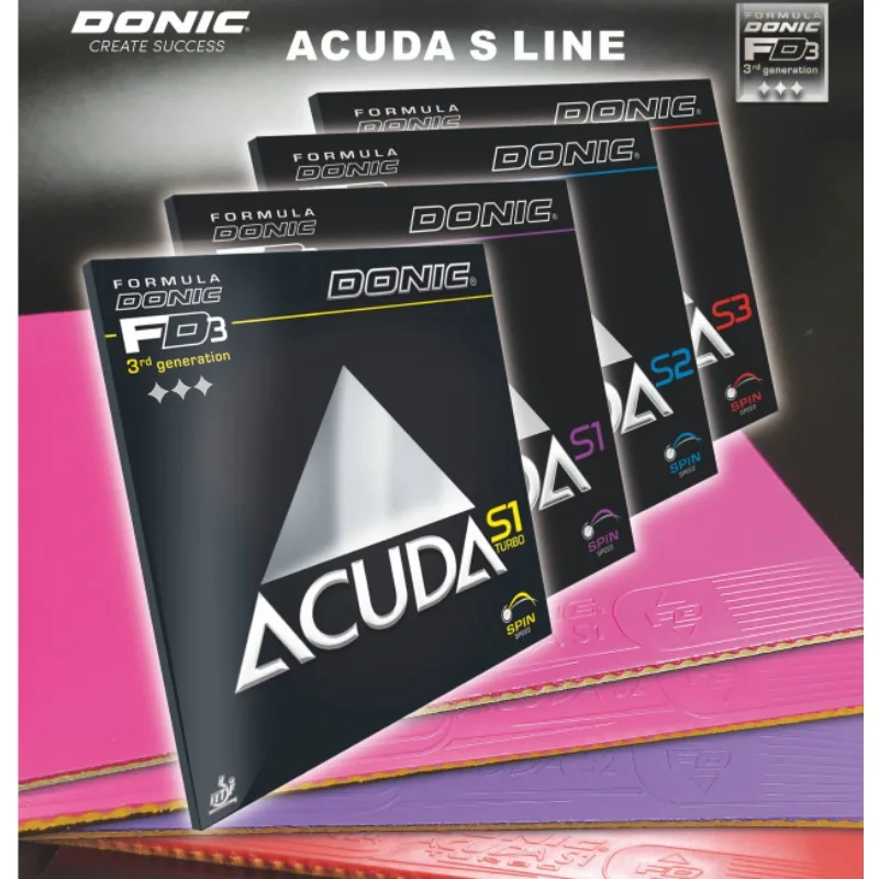 مضرب تنس الطاولة المطاطي الأصلي DONIC ACUDA S1 S2 S3 مع غطاء مطاطي عكسي #1