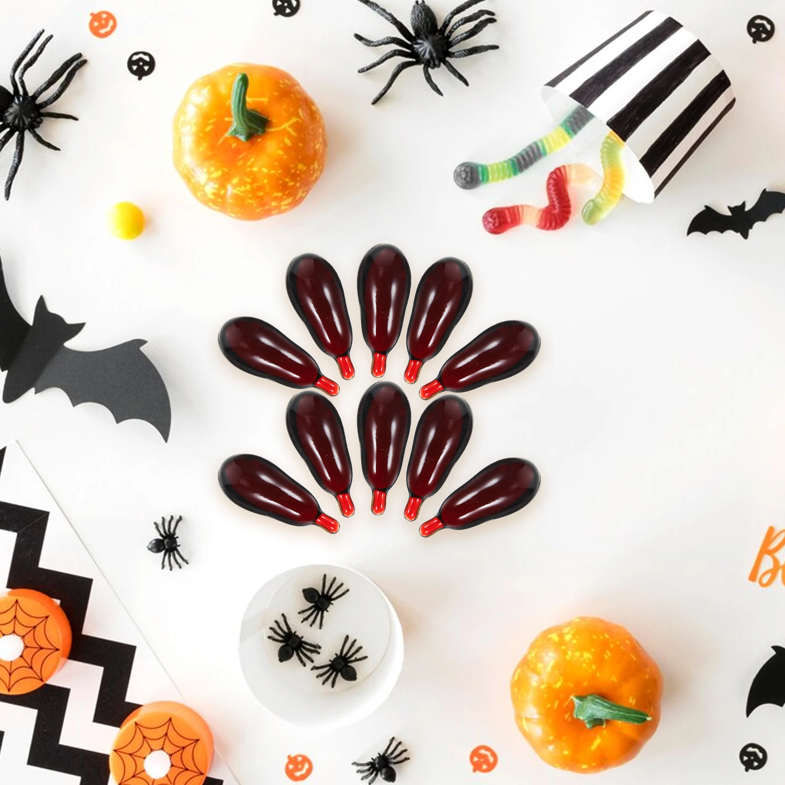 30 pezzi di pillole per sangue, capsule insanguinate realistiche, finti trucchi di Halloween, accessori spaventosi per la novità