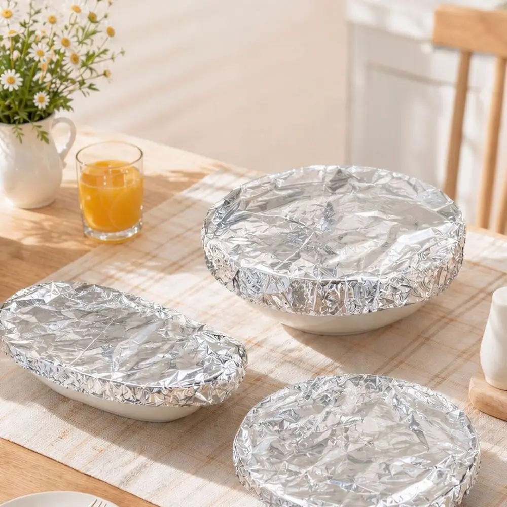 Aluminum Foil Heat Preservation Film Food Cover Kitchen Dish Plate Protector Keep Warm Wrap Practical Dining Accessory Tool