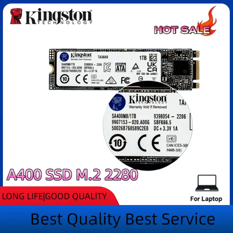 Kingston A400-NGFF SSD M.2 2280 Internal Solid State 120GB 240GB 480GB 1TB 2TB Hard Drive High Performance for Laptop Desktop