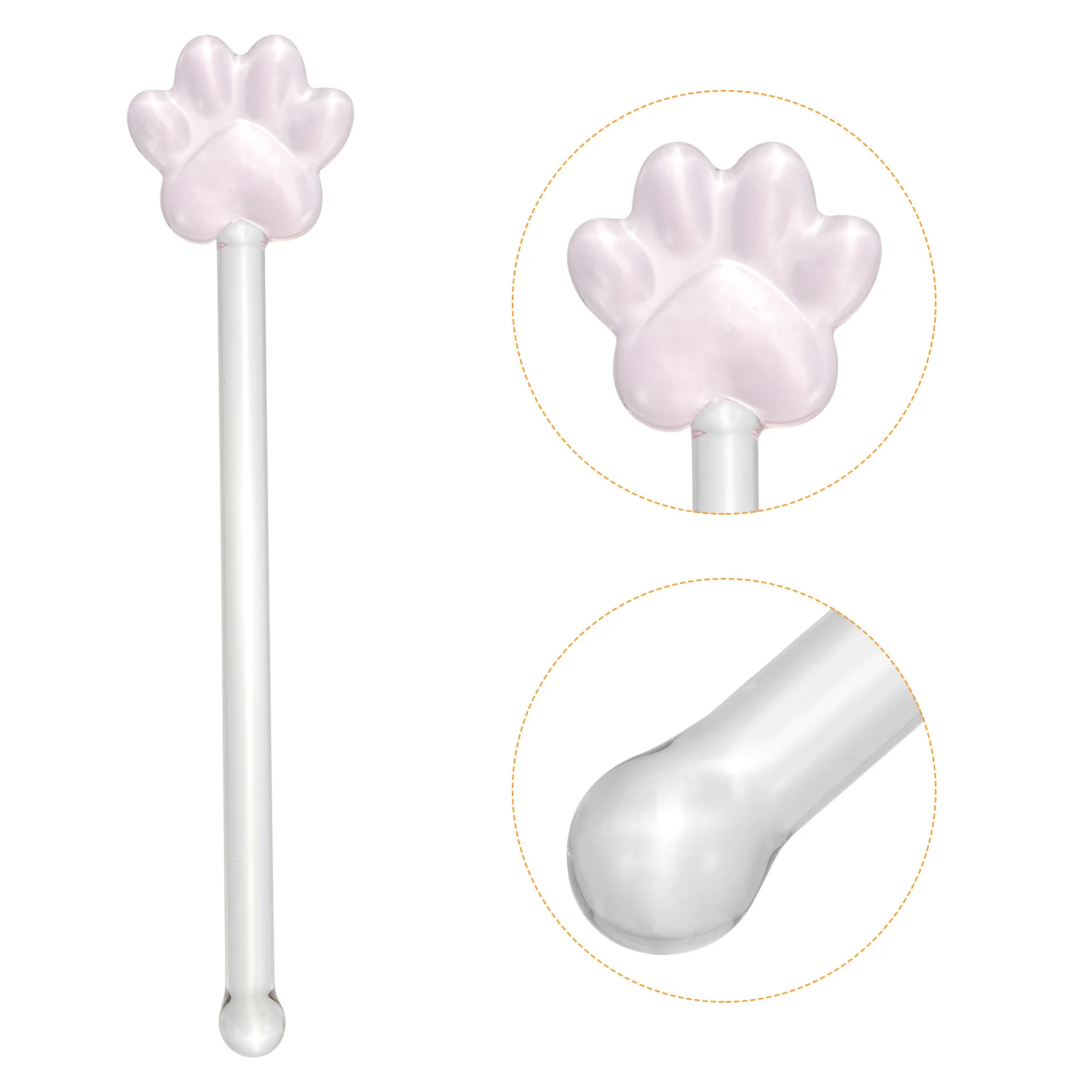 

6Pcs Glass Cat Claw Stirring Sticks Transparent Long Handle for Cocktail Coffee Milk Juice Mixing Drink Stirring Rod