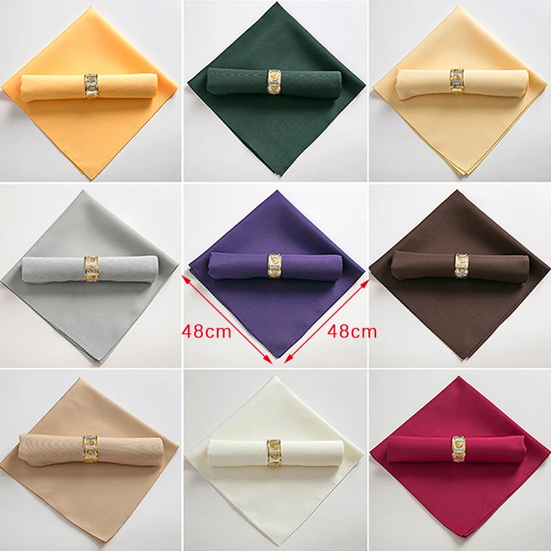 48*48cm Restaurant Wedding Party Banquet Dinner Polyester Cloth Napkins Restaura