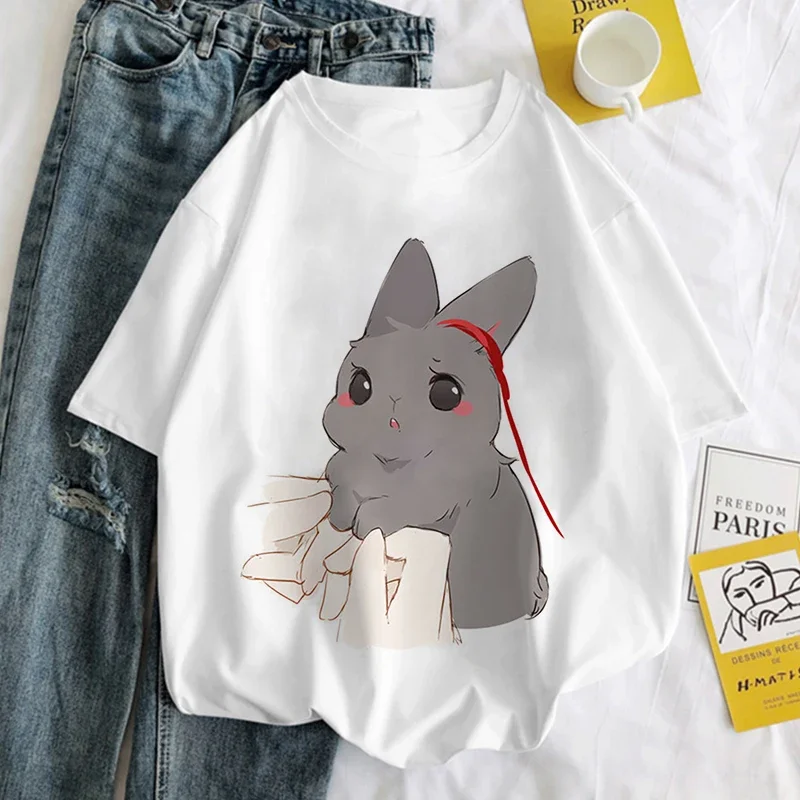 Cartoon Print T-shirt Women Harajuku Mo Dao Zu Shi Graphic White Tee Shirt Female Top Cute Casual Summer Fashion Y2k Clothes