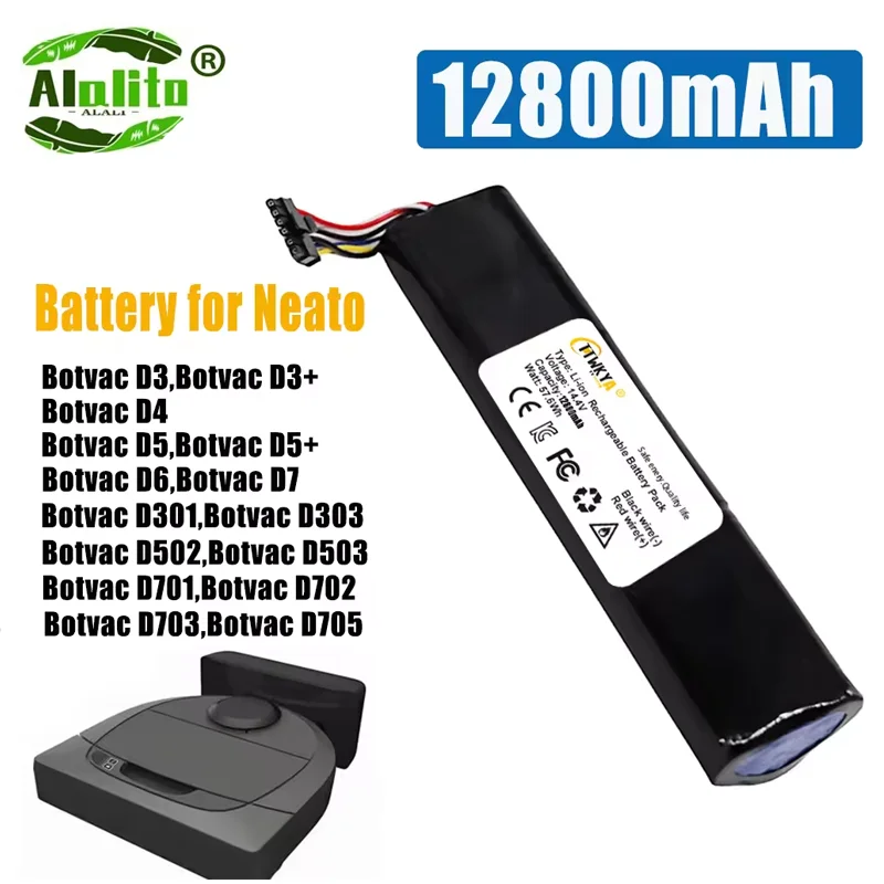 Replacement Battery 14.4V 61WH 12800mAh For Neato Botvac D3 D4 D5 D6 D7 205-0011 Sweeping Robot