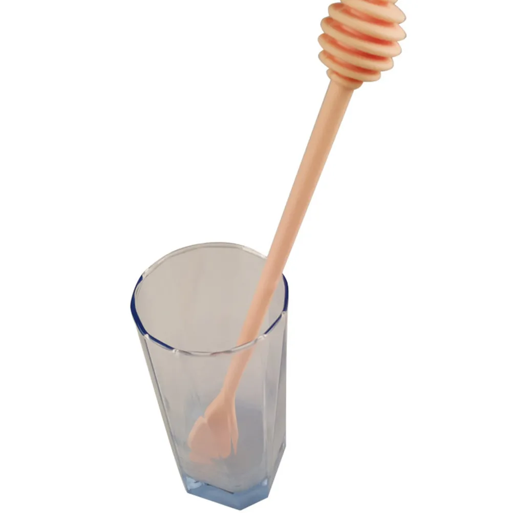 Honey Stirring Spoon Silicone Nylon Dipper Long Handle Mixing Stick Kitchen Tools Random Color Honey Stirrer Syrup Stirrer