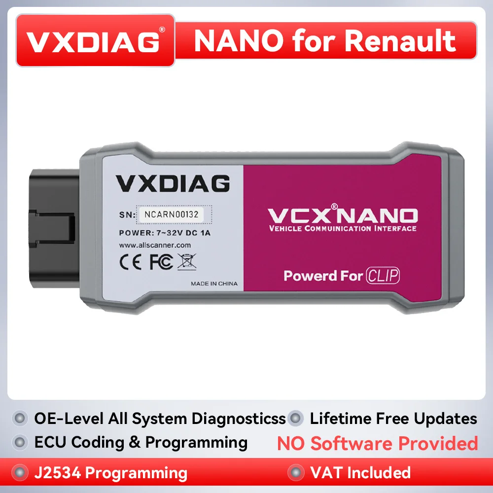 Vxdiag vcx nano auto diagnose tool für renault obd2 scanner nx200 alle system diagnose aktiver test j2534 programmierung codierung