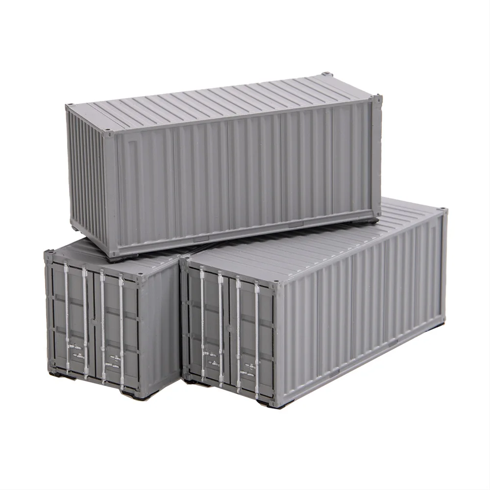 Ho Scale 20ft Container 1:87 Modeling Railway Layout ABS Freight Containers Shipping Trunk Car Wagons Kids Gifts Collection 1pcs